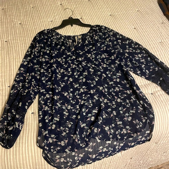 Lauren Conrad Navy Blue Blouse - Picture 1 of 3